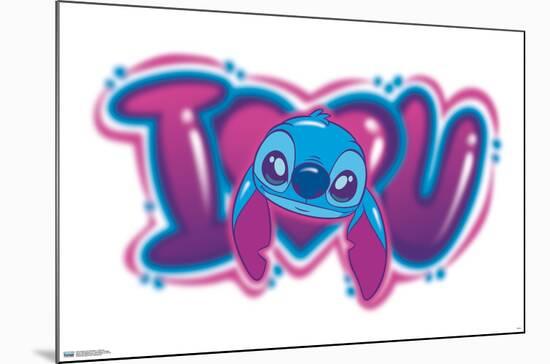 Disney Lilo and Stitch - I Heart You-Trends International-Mounted Poster