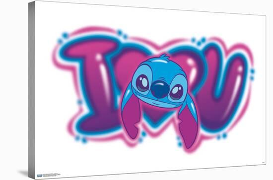 Disney Lilo and Stitch - I Heart You-Trends International-Stretched Canvas