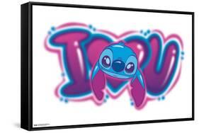 Disney Lilo and Stitch - I Heart You-Trends International-Framed Stretched Canvas