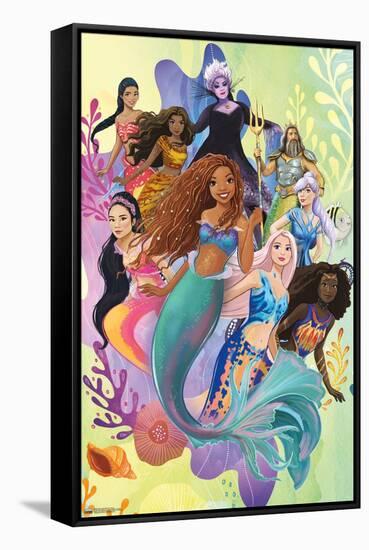 Disney Little Mermaid - Group-Trends International-Framed Stretched Canvas