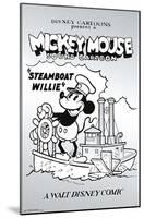 Disney Mickey Mouse - Black and White Steamboat Willie-Trends International-Mounted Poster