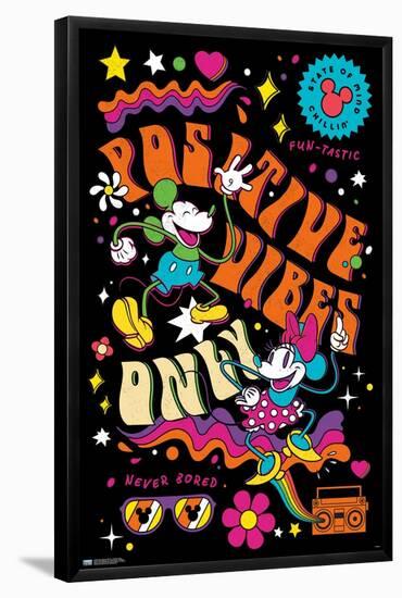 Disney Mickey Mouse - Positive Vibes-Trends International-Framed Poster