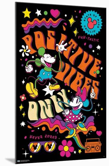 Disney Mickey Mouse - Positive Vibes-Trends International-Mounted Poster