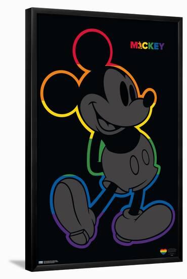 Disney Mickey Mouse - Rainbow Outline-Trends International-Framed Poster