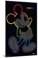 Disney Mickey Mouse - Rainbow Outline-Trends International-Mounted Poster