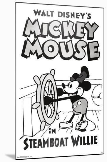 Disney Mickey Mouse - Steamboat Willie-Trends International-Mounted Poster