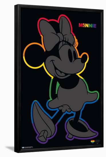 Disney Minnie Mouse - Rainbow Outline-Trends International-Framed Poster