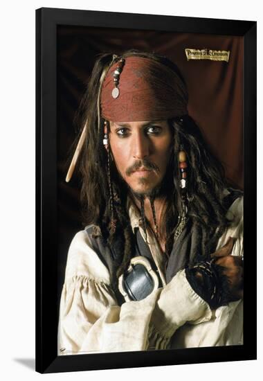 Disney Pirates: Black Pearl - Johnny Depp Portrait-Trends International-Framed Poster