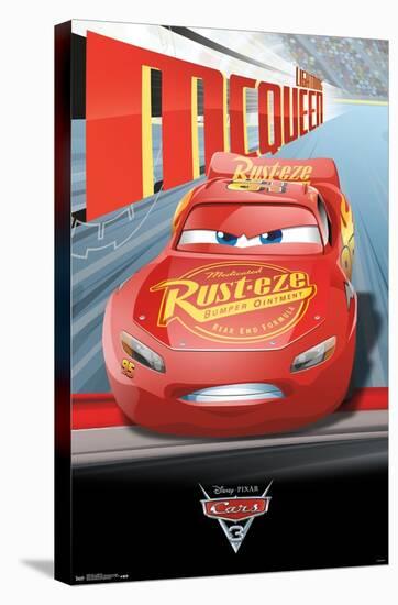 Disney Pixar Cars 3 - Lightning-Trends International-Stretched Canvas