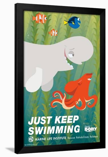 Disney Pixar Finding Dory - Just Keep Swimming-Trends International-Framed Poster