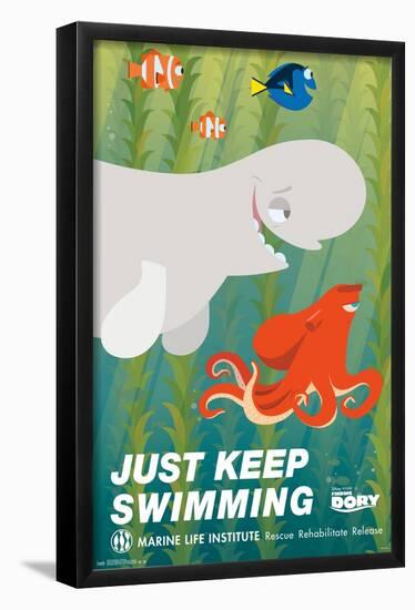 Disney Pixar Finding Dory - Just Keep Swimming-Trends International-Framed Poster