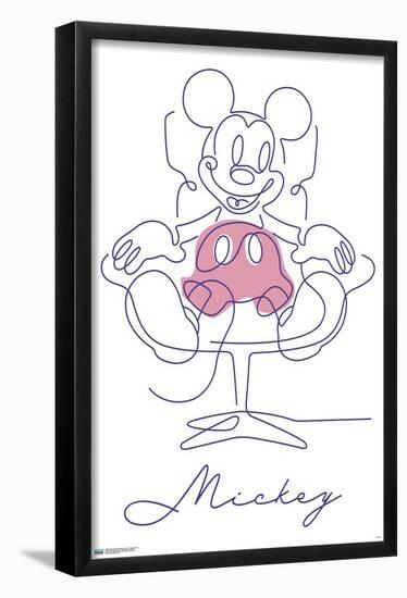 Disney Simple Moments Line Art - Mickey Mouse-Trends International-Framed Poster