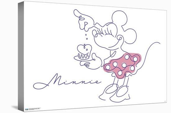 Disney Simple Moments Line Art - Minnie Mouse-Trends International-Stretched Canvas