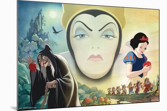 Disney Snow White and the Seven Dwarfs - Collage-Trends International-Mounted Poster