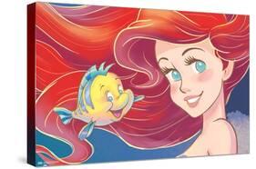 Disney The Little Mermaid - Ariel Close-Up-Trends International-Stretched Canvas