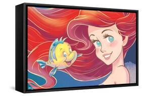 Disney The Little Mermaid - Ariel Close-Up-Trends International-Framed Stretched Canvas