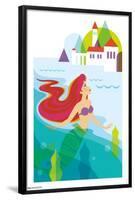 Disney The Little Mermaid - Ariel with Castle-Trends International-Framed Poster