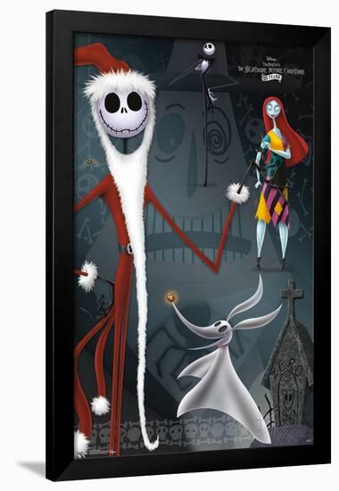 Disney Tim Burton's The Nightmare Before Christmas - Collage-Trends International-Framed Poster