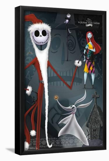 Disney Tim Burton's The Nightmare Before Christmas - Collage-Trends International-Framed Poster