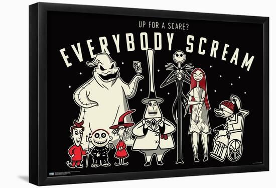 Disney Tim Burton's The Nightmare Before Christmas - Everybody Scream-Trends International-Framed Poster