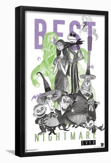 Disney Tim Burton's The Nightmare Before Christmas - Group Sketch-Trends International-Framed Poster