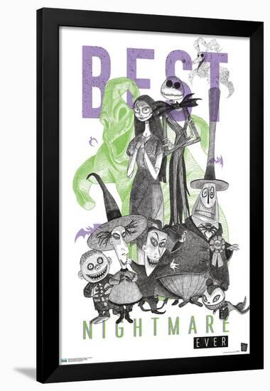 Disney Tim Burton's The Nightmare Before Christmas - Group Sketch-Trends International-Framed Poster