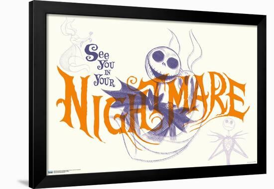 Disney Tim Burton's The Nightmare Before Christmas - See You In Your Nightmare-Trends International-Framed Poster