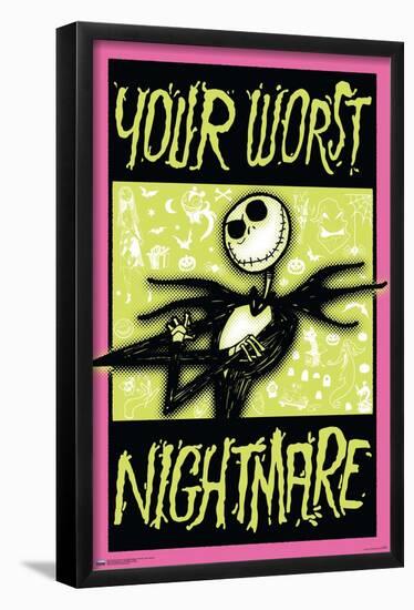 Disney Tim Burton's The Nightmare Before Christmas - Worst Nightmare-Trends International-Framed Poster