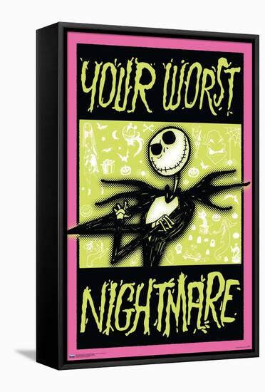 Disney Tim Burton's The Nightmare Before Christmas - Worst Nightmare-Trends International-Framed Stretched Canvas