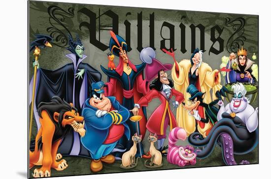 Disney Villains - Group Pose-Trends International-Mounted Poster