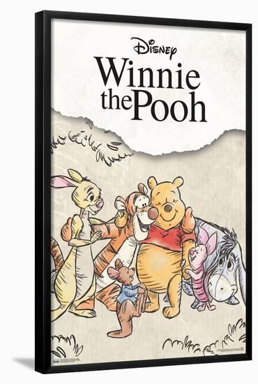 Disney Winnie The Pooh - Group Sketch-Trends International-Framed Poster