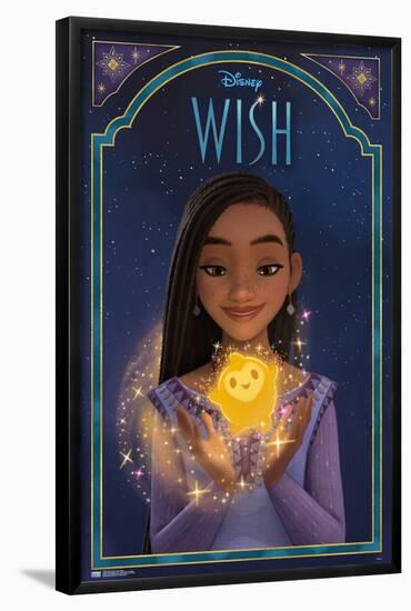 Disney Wish - Asha & Star-Trends International-Framed Poster