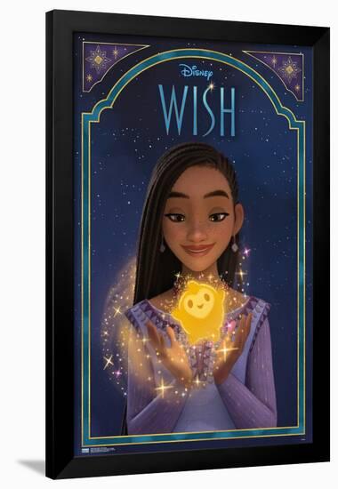 Disney Wish - Asha & Star-Trends International-Framed Poster