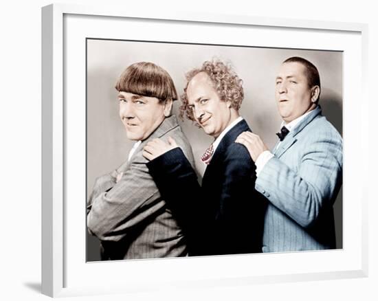 Disorder in the Court, Moe Howard, Larry Fine, Curly Howard, (aka The Three Stooges)-null-Framed Photo