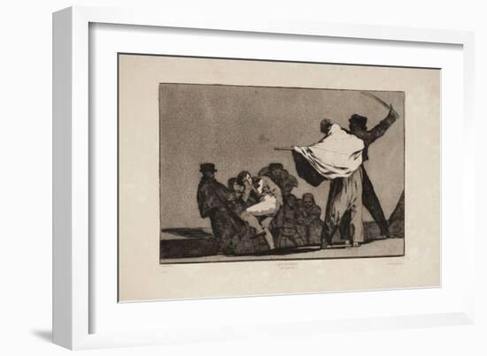 Disparate Conocido. ¡Qué Guerrero!, 1815-1819-Francisco de Goya-Framed Giclee Print