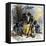Dispirited American Soldiers Huddle around a Campfire at Valley Forge-null-Framed Stretched Canvas