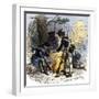 Dispirited American Soldiers Huddle around a Campfire at Valley Forge-null-Framed Giclee Print