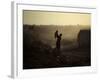 Displaced Man Holds His Baby Next to His Tent in Jalozai Refugee Camp Near Peshawar, Pakistan-null-Framed Photographic Print