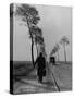 Displaced Person Returning Home from German Prison Camp, Walking Down Country Road-Ralph Morse-Stretched Canvas