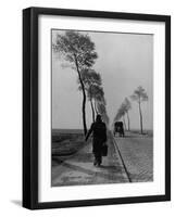 Displaced Person Returning Home from German Prison Camp, Walking Down Country Road-Ralph Morse-Framed Photographic Print