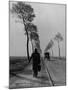 Displaced Person Returning Home from German Prison Camp, Walking Down Country Road-Ralph Morse-Mounted Photographic Print