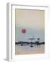 Displaced Red Wine from Glass on Outside Table Becomes the Setting Sun-George Adamson-Framed Giclee Print