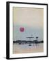 Displaced Red Wine from Glass on Outside Table Becomes the Setting Sun-George Adamson-Framed Giclee Print