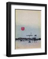 Displaced Red Wine from Glass on Outside Table Becomes the Setting Sun-George Adamson-Framed Giclee Print