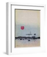 Displaced Red Wine from Glass on Outside Table Becomes the Setting Sun-George Adamson-Framed Giclee Print