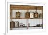 Display of Antique Buckets and Bottles, Cuba. Missouri, USA. Route 66-Julien McRoberts-Framed Photographic Print