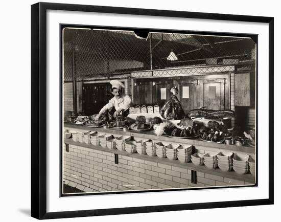 Display of Cold Meat in the Kitchen of the Commodore Hotel, 1919-Byron Company-Framed Giclee Print