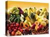 Display of Exotic Fruit with Stone Fruits, Berries and Avocados-null-Stretched Canvas