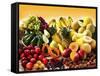 Display of Exotic Fruit with Stone Fruits, Berries and Avocados-null-Framed Stretched Canvas