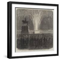 Display of Fireworks in the Inner Harbour of Cherbourg, in Honour of the British Channel Squadron-null-Framed Giclee Print